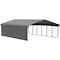 Arrow Storage Products Galvanized Steel Carport, W/ 1-Sided Enclosure, Compact Car Metal Carport Kit, 20'x29'x9', Charcoal CPHC202909ECL1 - alternate 1